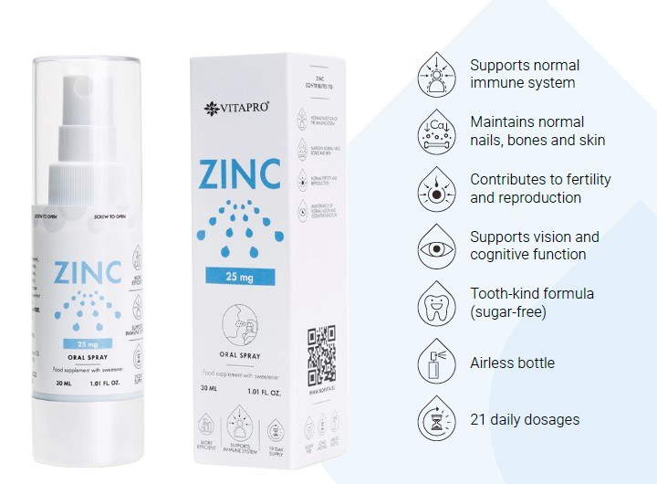 Zinc 25 mg  Oral Spray oral spray product pack